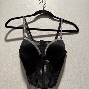 Victoria's Secret Black Bra with Silver Straps